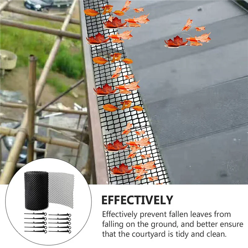 BMBY-Strainer 4 Set Gutter Guard Mesh Protector Screen Roll Anti- Falling Leaf Guard Leaf Protection Cover To Gutter Drain