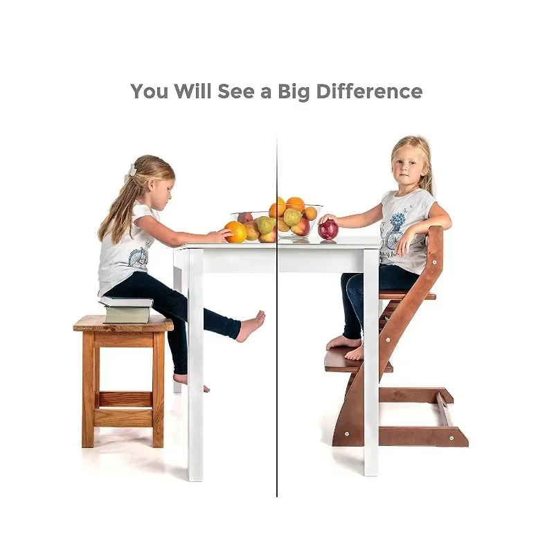 كرسي مرتفع خشبي للأطفال والرضع من ez - ارتفاع قابل للتعديل وسهل التنظيف كرسي مرتفع للأطفال الصغار - كرسي طعام للأطفال