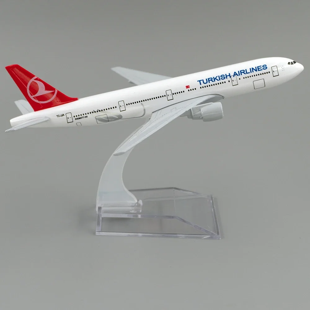 

1/400 Aircraft Model Boeing 777 Turkish Airlines 16cm Alloy Plane B777 Toys Children Kids Gift for Collection