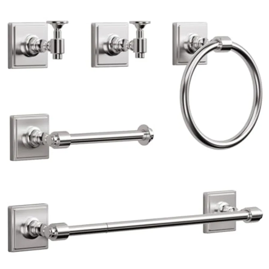 

Набор для ванной комнаты из 5 предметов: держатели для полотенец из матовой никелированной нержавеющей стали SUS304, настенные, 24 дюйма, для ванной комнаты