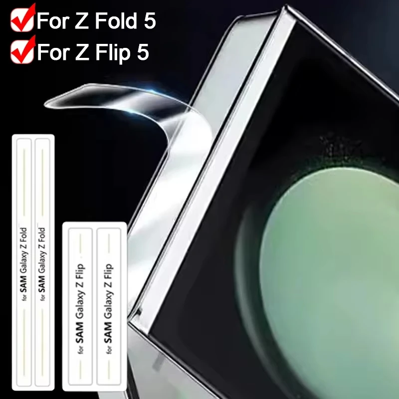 1/3/5/10PCS Clear Hinge Hydrogel Films For Samsung Galaxy Z Fold 5 Flip 5 Middle Hinge Protector Border Sticker For Z Flip5