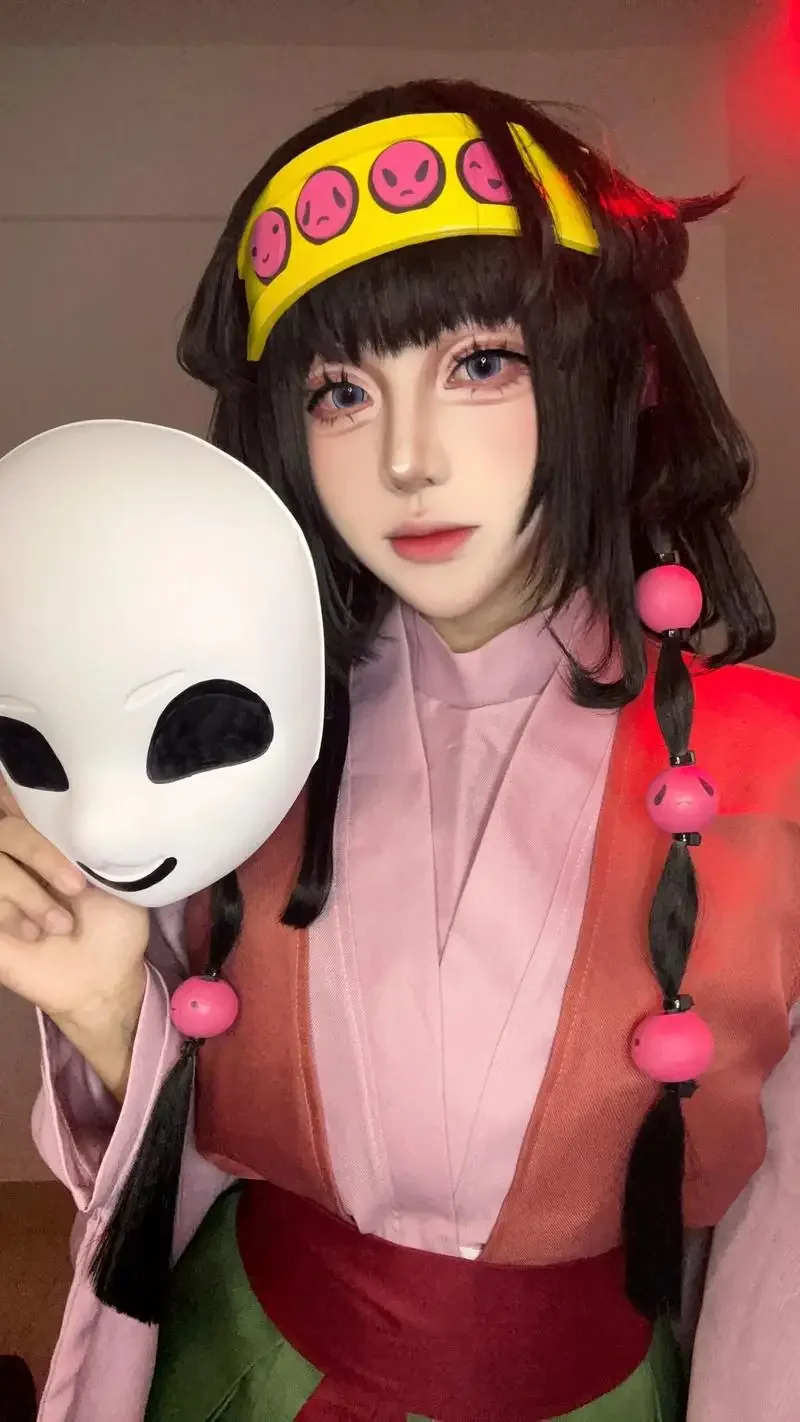 Anime Alluka Zoldyck Cosplay Costume Aruka Zorudikku Pink Green Japanese Kurapika Kimono Wig Headwear Halloween Party Women Cos