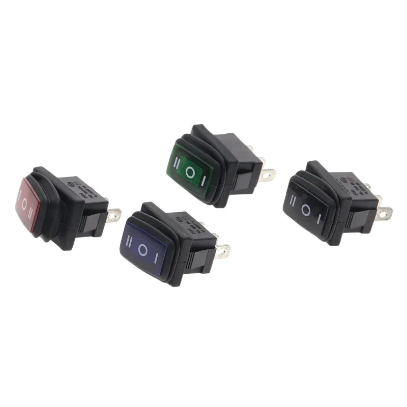 1PCS KCD1 waterproof mini toggle switchs no light latching 3gear 3pin ON-OFF-ON button rocker switch AC 250V/6A 125V/10A