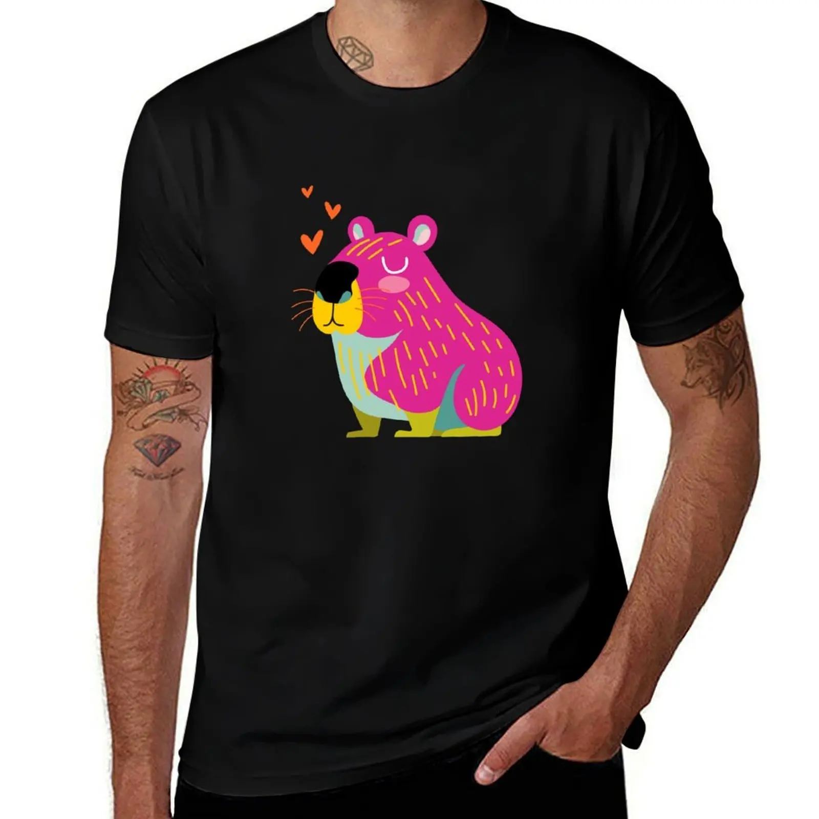 

Capibara pop love T-Shirt custom t shirt cute tops plus size tops fruit of the loom mens t shirts