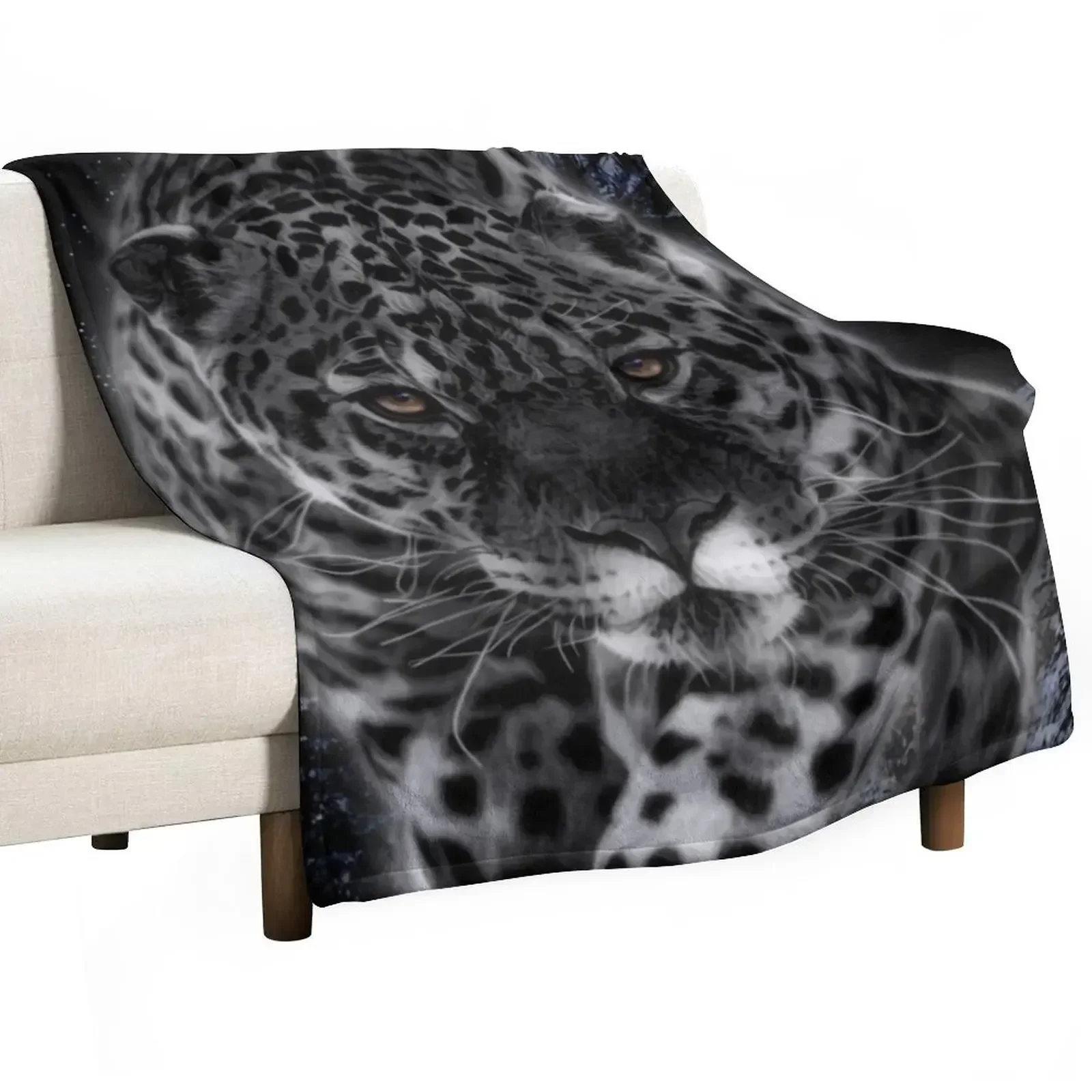 SPIRIT OF THE JAGUAR Throw Blanket Flannel Fabric Hairy funny gift Custom Blankets