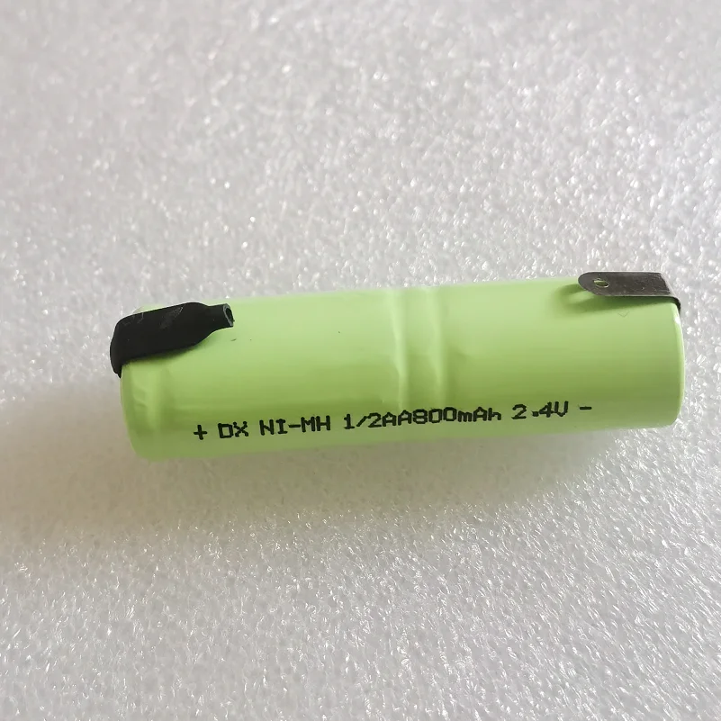 充電式バッテリー2.4v 1/2aa nmh,1000mah 1/2 aa nimh,電気シェーバー用の溶接タブ付き