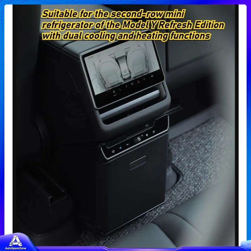 Applicable for Tesla Refreshed Model Y 12V Portable Mini Car Refrigerator Dual Cooling Heating Function Fridge Freezer 3.6L