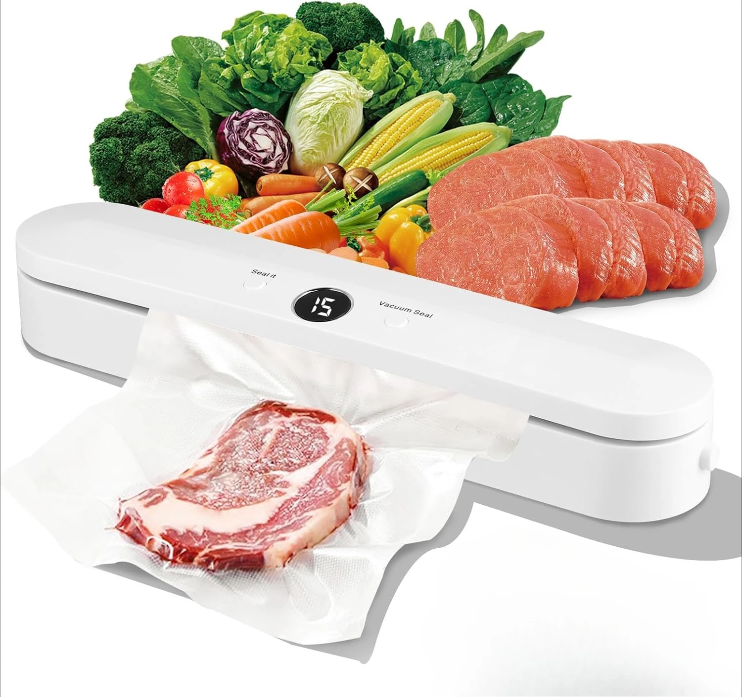 

Automatic Food Vacuum Sealer Machine for Sous Vide Cooking, Air Sealing System for Food Preservation One-Touch Sealing