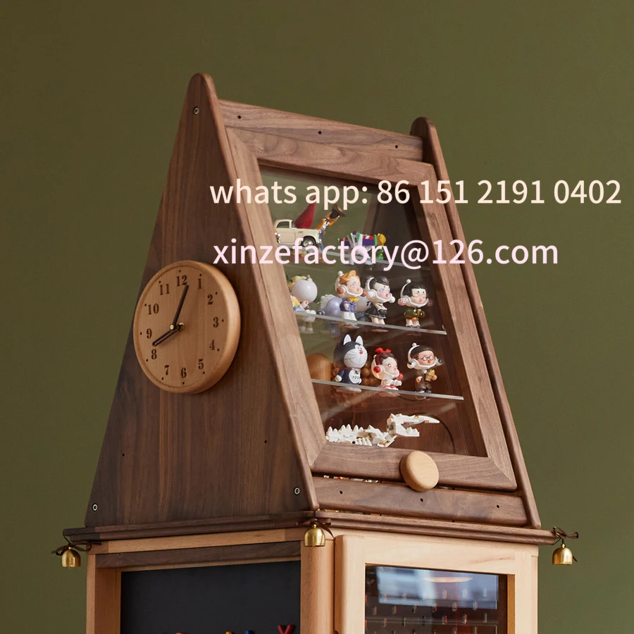 Be suitable for magic hat rotating figure cabinet solid wood music blind box high corner shelf storage bookcase customizable