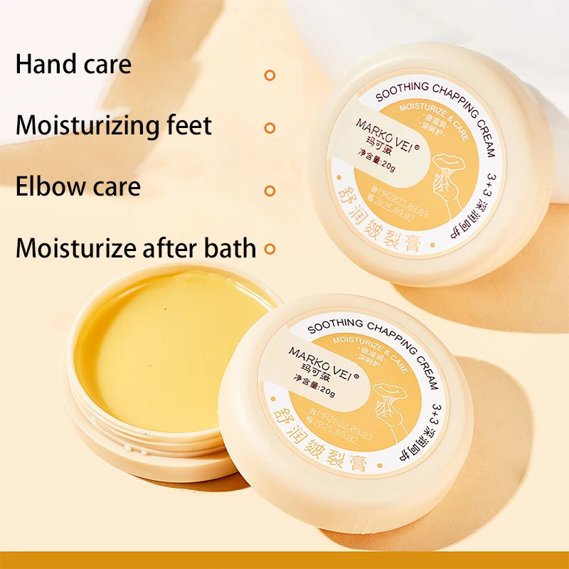 Crème anti-séchage et anti-Contation pour les pieds, réparation des fissures au talon, hydratant, élimination de la fréquence, peau, main, gerçures, soins de la peau, 20g