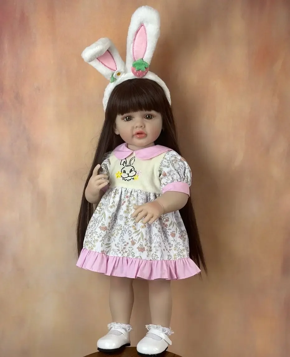 Bz人形-生まれ変わった赤ちゃんの女の子の人形のおもちゃ,フルソフトシリコンボディ,リアルなプリンセス,幼児のアート,子供のための誕生日プレゼント,55 cm