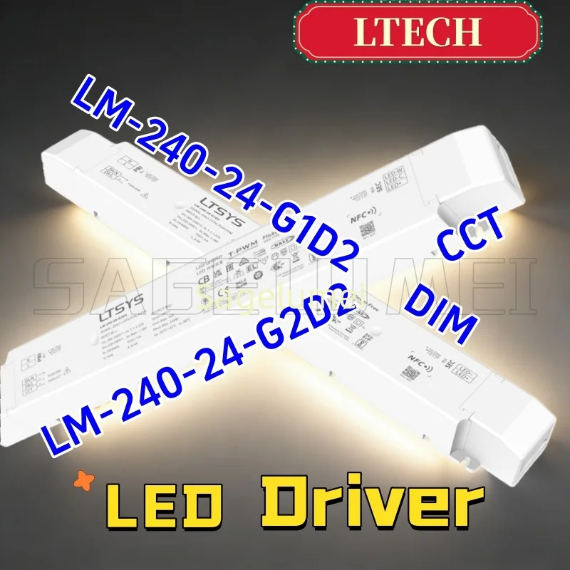

Programmable LTECH DALI-2 240W 24V Constant Voltage Dimming/Color TemperaturePower Supply Input Push Dim Tunable White Driver