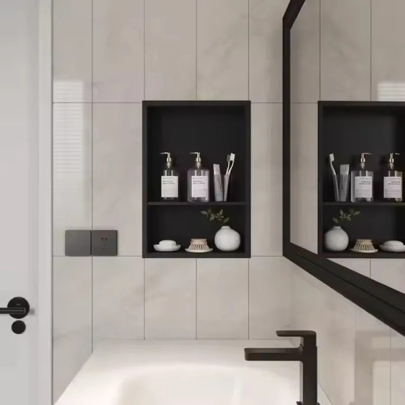 High quality bathroom sink with cabinet set Stainless steel flat pack shower niche