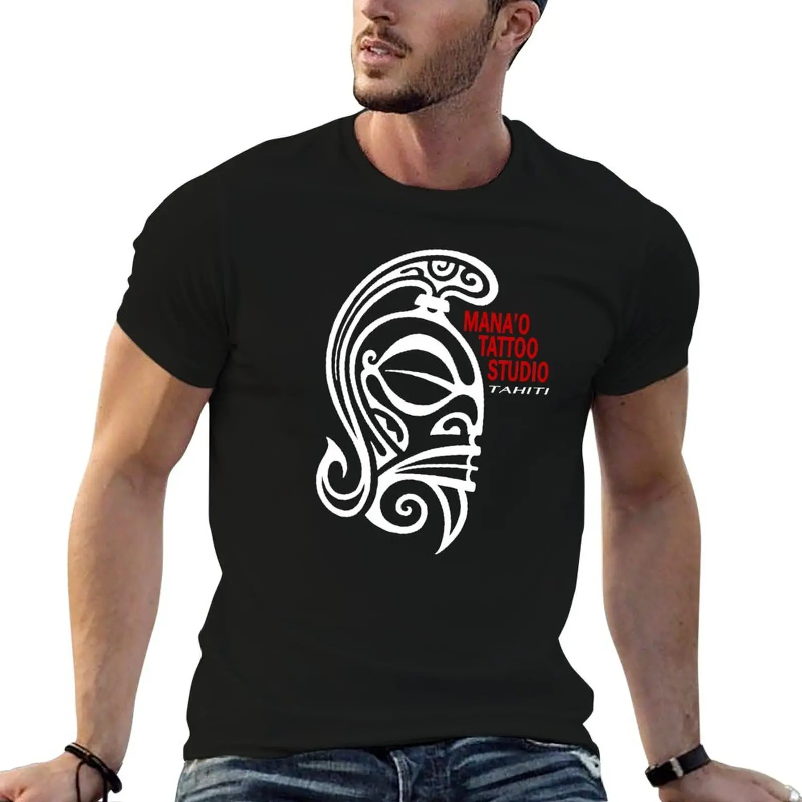 

Mana'o Tattoo Studio Tahiti TIKI WARRIOR T-Shirt man t shirt summer man t shirt graphic t shirts for man cotton T-shirt