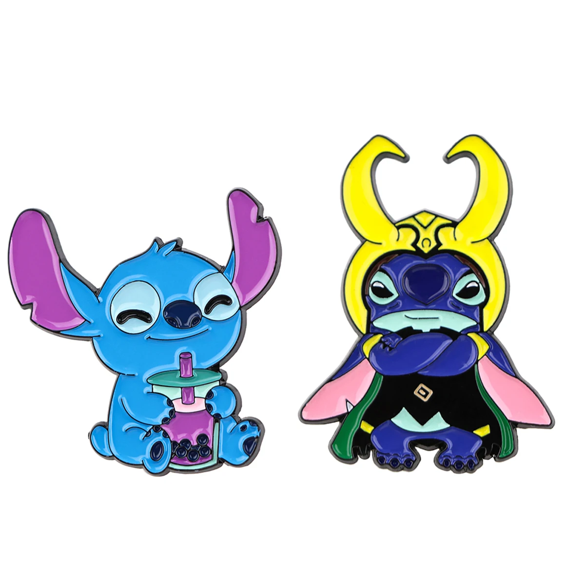 

Stitch Milk tea Badges Lapel Pins for Backpacks Enamel Pin Pines Brooches for Women Anime Fashion Jewelry Accessories