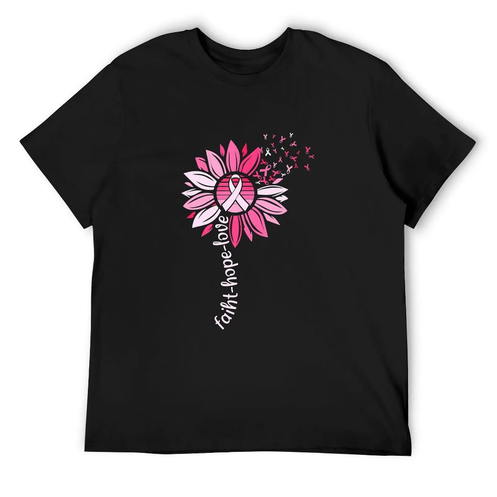 

Sunflower Breast Cancer Awareness Pink Faith Hope Love Cute T-Shirt hippie clothes Blouse mens graphic t-shirts pack