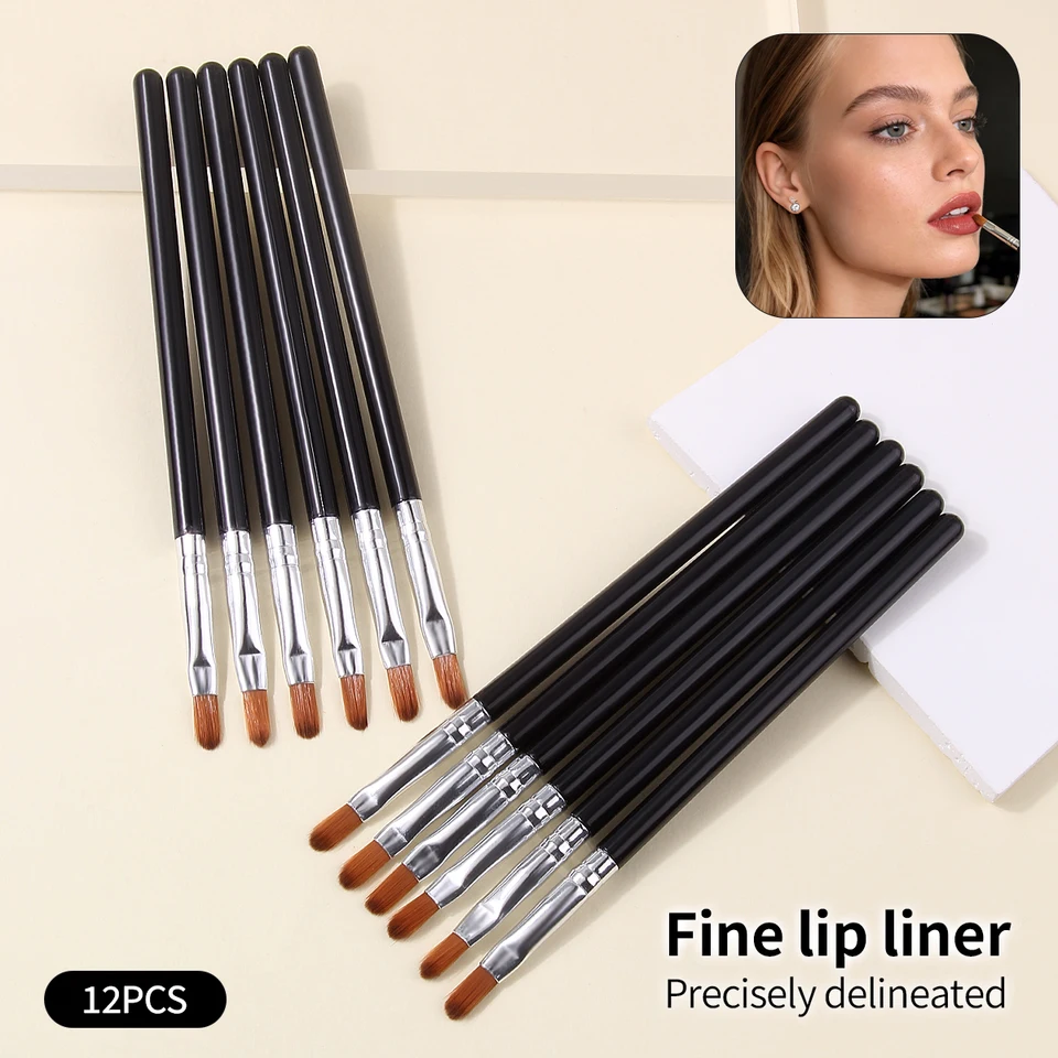 Set de 12 Piezas de Brochas Profesionales para Labios - Suaves y Precisas para Delinear Labios. Herramientas de Belleza Multifuncionales para Principiantes. 2
