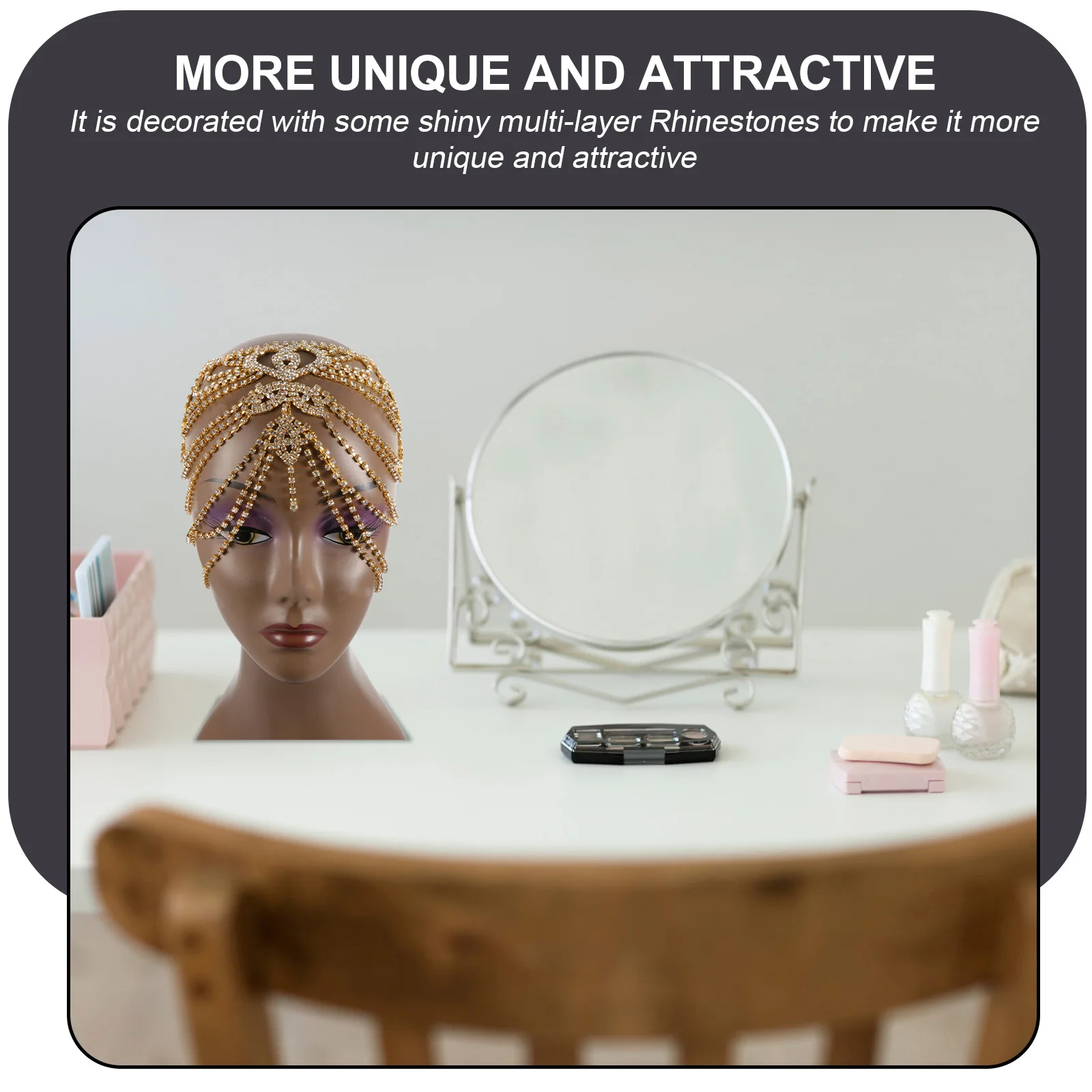 

Цепочка для волос со стразами в этническом стиле, многослойные свадебные украшения для волос, подарок, изысканная повязка на голову для женщин и девочек, цепочка для головного убора