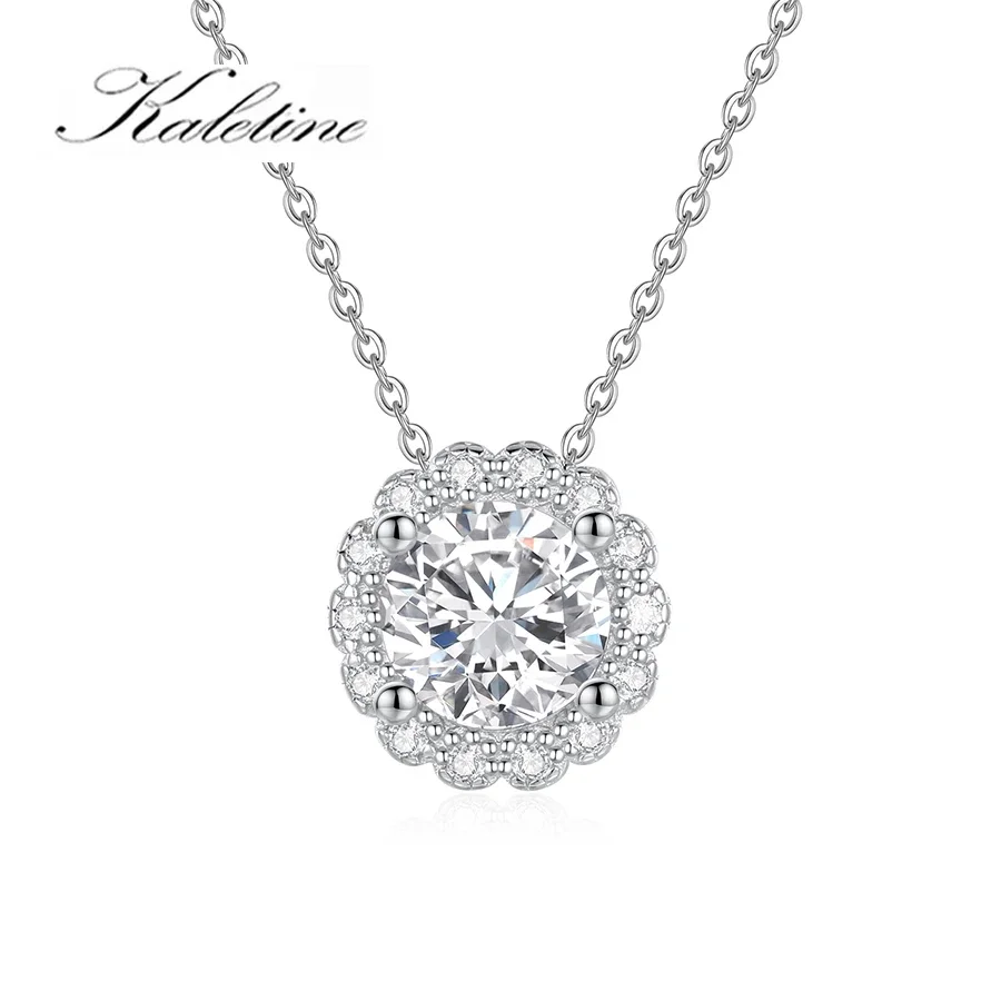 KALETINE 925 Sterling Silver sunflower Necklace For Women Pendent Sparkling Pave CZ Necklace Anniversary Birthday Jewelry Gifts