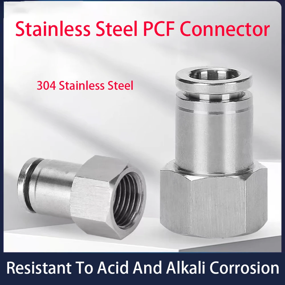 

Hose Air Tube PCF Pneumatic Connector 304 Stainless Steel 1/8” 1/4” 3/8” 1/2” BSP Internal Thread Pneumatic Quick Connector