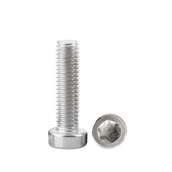 M1.6 M2 M2.5 M3 M4 M5 M6 M8 3-50mm 304 A2-70 Stainless Steel ISO14580 Torx Six-Lobe Thin Low Short Profile Head Cap Bolt Screw