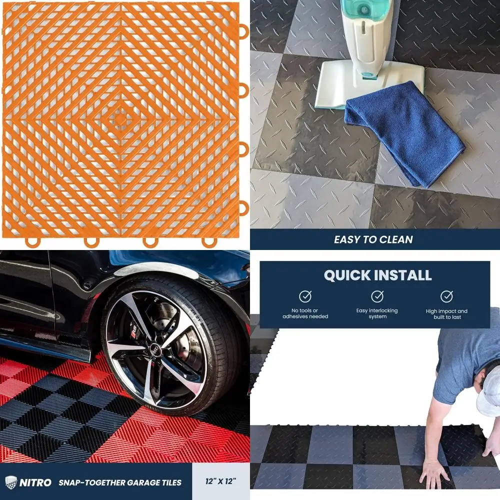 

Non-Slip 12x12 Interlocking Plastic Garage Floor Tiles for Easy Snap-Together Installation and Enhanced Organization