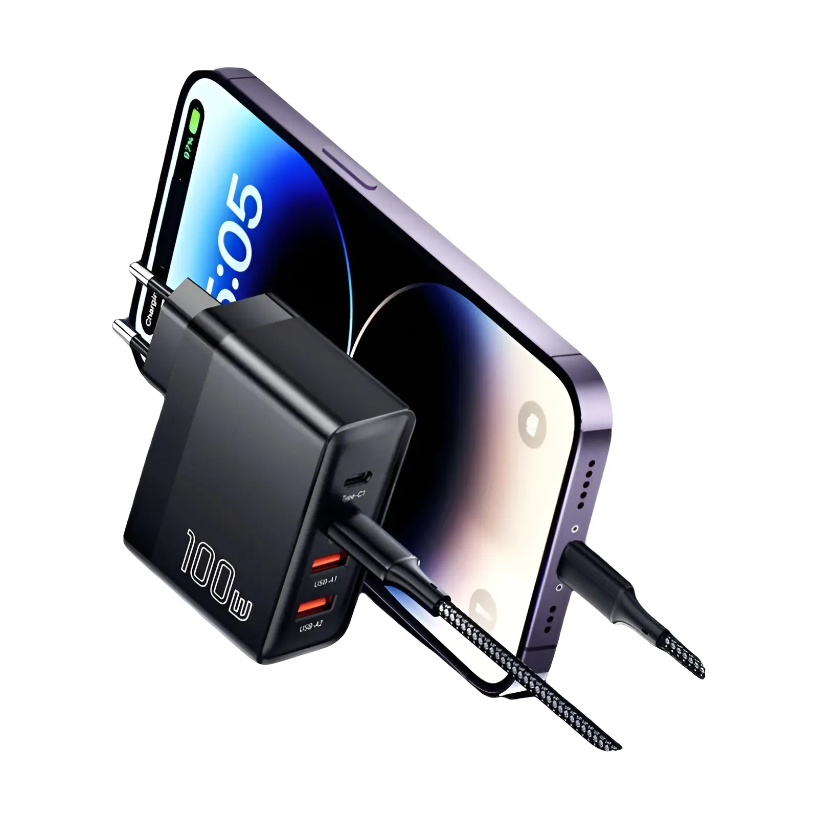 Essager 100W GaN USB Tipo C Carregador PD QC Carga Rápida 4.0 3.0 Tipo C Ricarica Rapida Por iPhone 14 13 12 Xiaomi Macbook