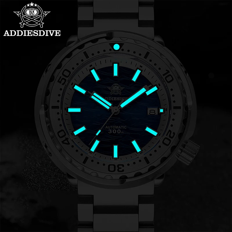ADDIESDIVE Men's Diving Tuna Watch 30Bar Waterproof Synthetic Sapphire BGW9 Luminous 316L Stainless Steel Automatic Watch AD2098