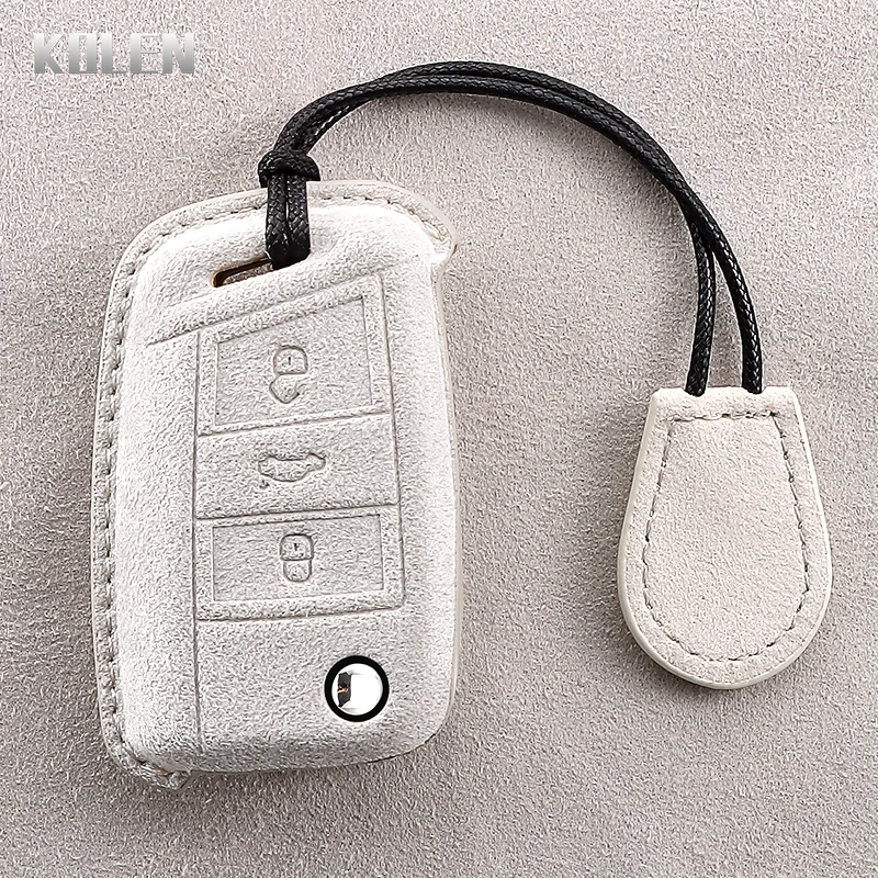 Leather Car Key Case Cover Shell   For VW Volkswagen Golf 7 MK7 Tiguan MK2 For SEAT Ateca Leon FR 2 Ibiza For Skoda Octavia A7