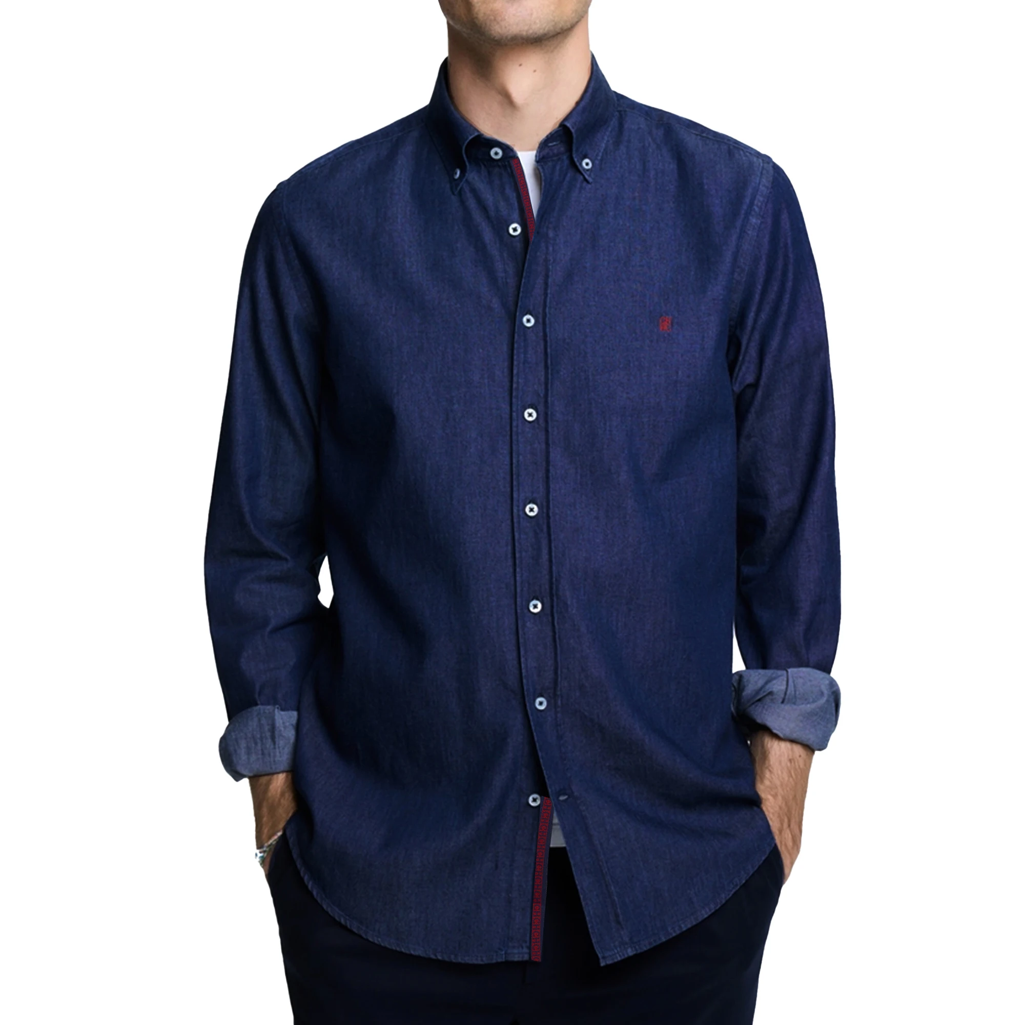 CHCH New Men's Shirt Long Sleeve Button Down Social Business Casual Solid Color Shirts for Men