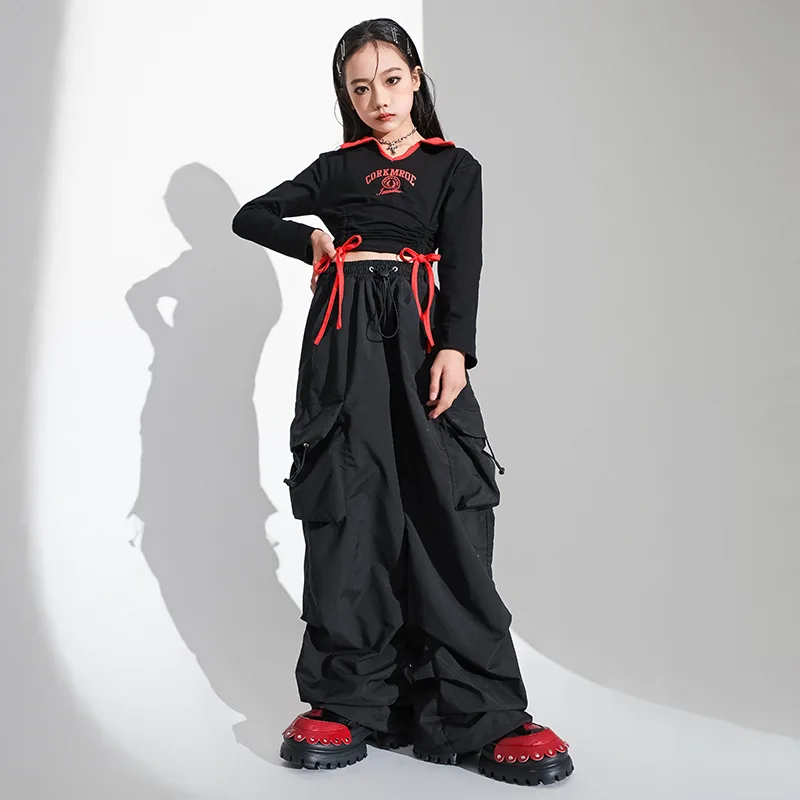 2024Shirt Pants Ballroom Dancing Costumes Competition Show Clothes Hip Hop Children Jazz Dance Costumes for Girls Dance Clothing