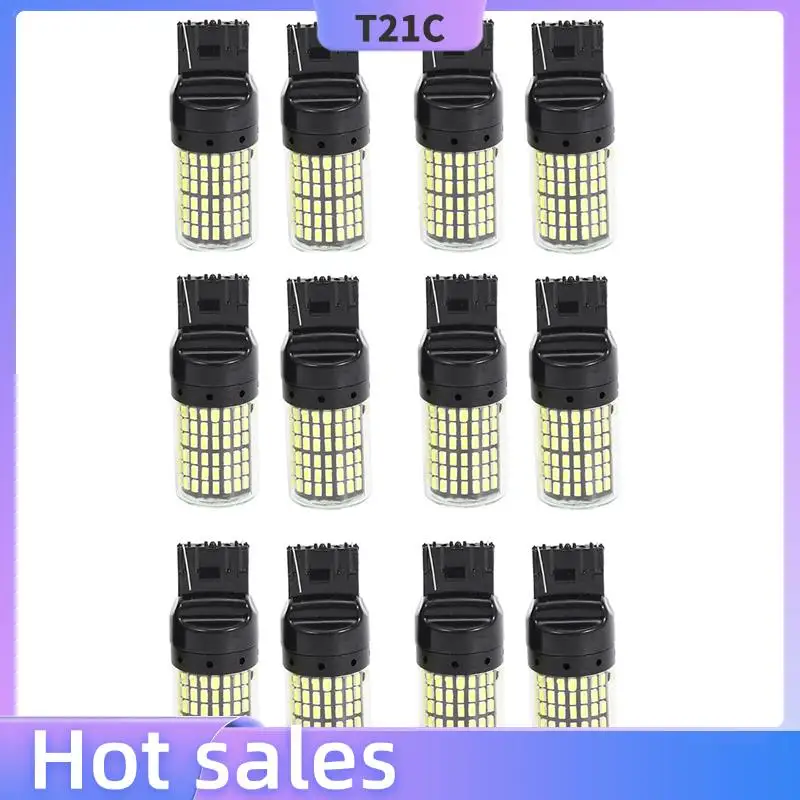 

T21C 12 шт. супер яркий Canbus T20 7440 W21W Wy21w 144-Smd указатель поворота заднего хода (белый свет)