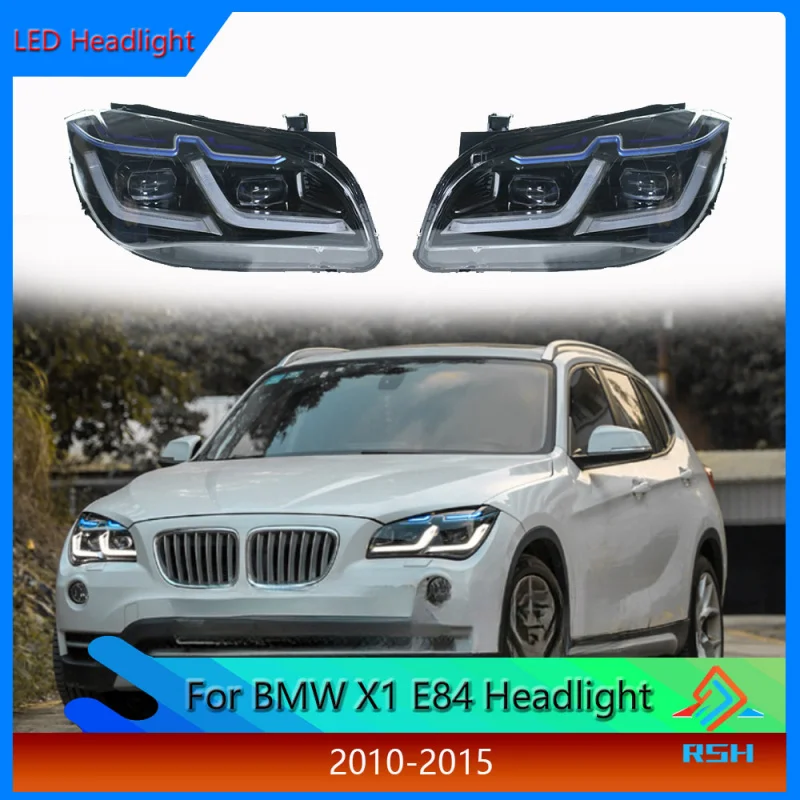 For BMW X1 E84 Headlight Assembly 2010-2015 Modification With LED Projector Lenses DRL And LED Turn Signals Front Lamp