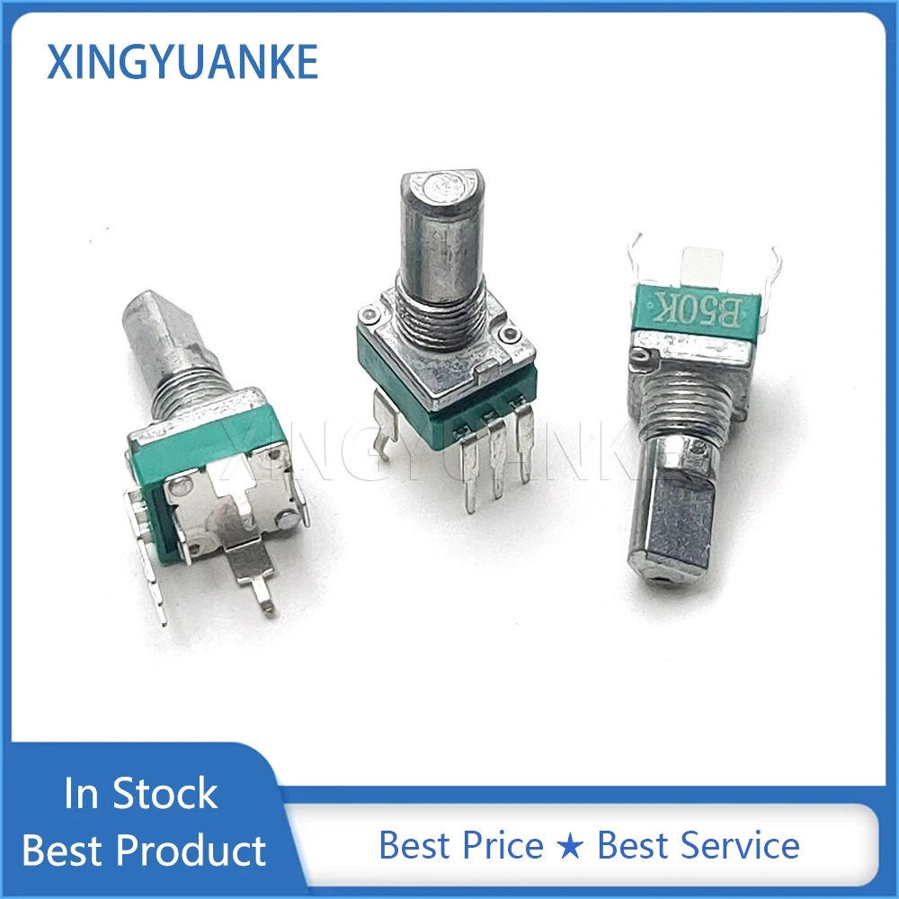 5PCS RK097 Type Vertical Single 3Pin B10K B20K B50K B100K Volume Sealed Potentiometer B103 B203 B503 B104 Half Shaft Length 15MM