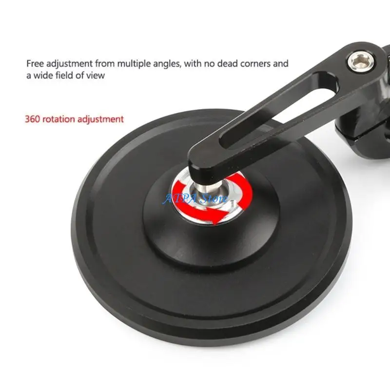 

U13C 7/8’’ Vintage Motorcycles Handlebar End Mirror Black Round for ATV Scooter Dirt Bike with 22mm 7/8'' Handlebar