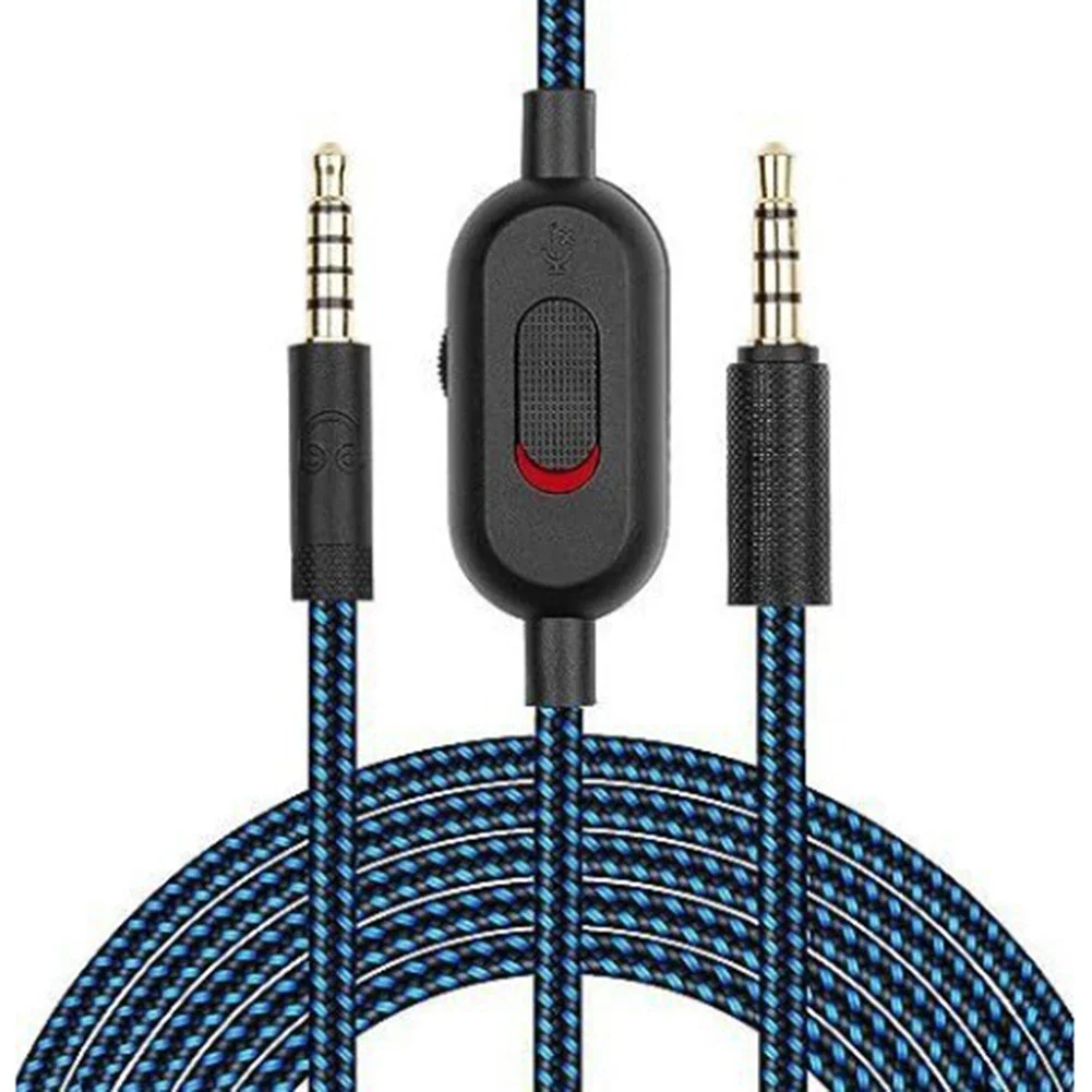 AUX Cable Braided Replacement Cable Extension Cord Wire For Logitech G433 G233 G Pro X Gaming Headset With Mute Volume Control