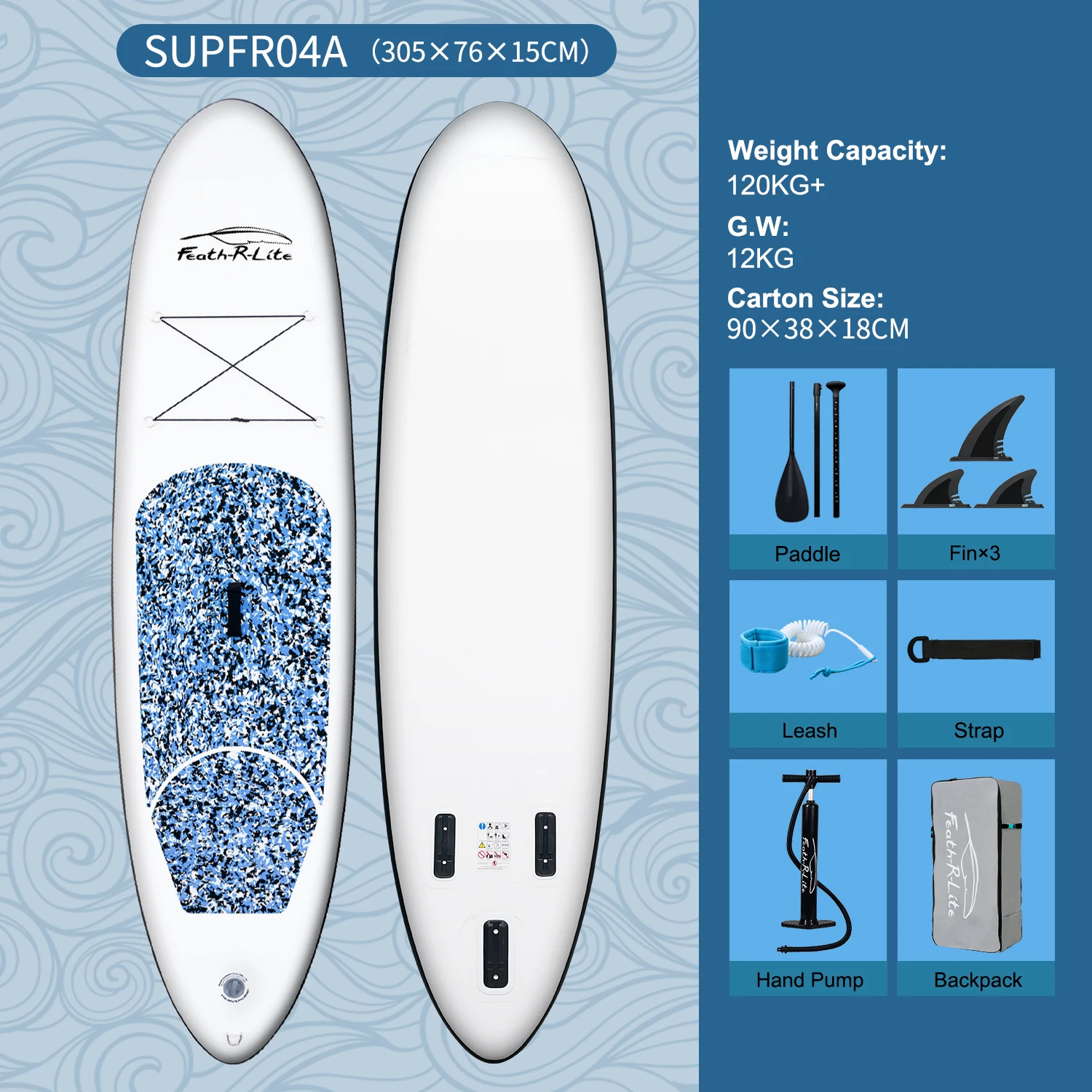FunWater Stand Up Paddle Board Opblaasbaar Paddleboard Surfplank Surf Sup Board Antislip Watersport Paddleboard