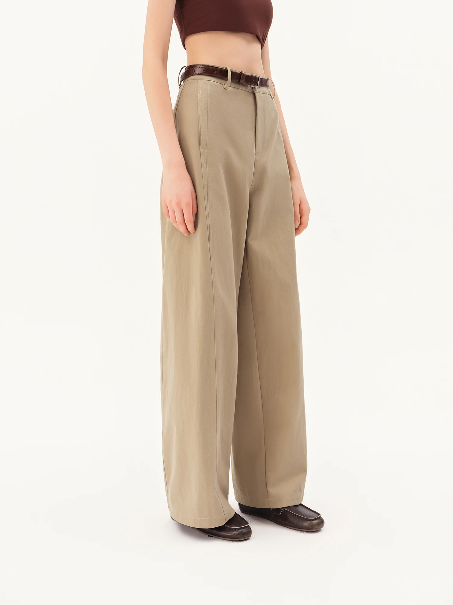 ZIQIAO 2026 Herbst Damen Dekonstruierte Patchwork-Hose mit geradem Bein, Asymmetrische Paneele für Edgy Minimalistischen Stil – Detail 5