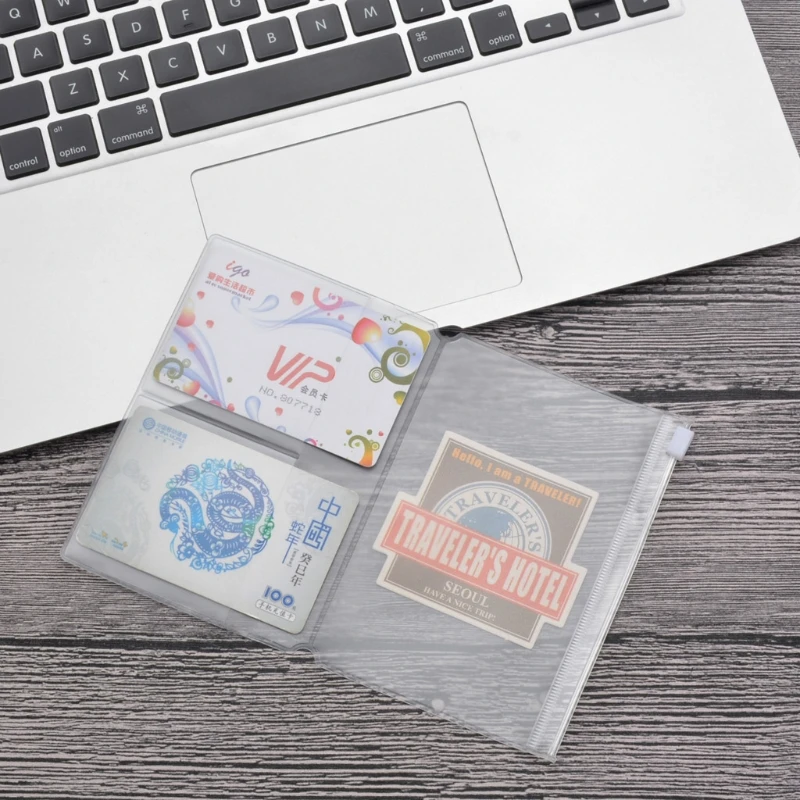 Reise Notebook PVC Zipper Tasche Karte Passport Organizer Wasserdicht Lagerung Halter