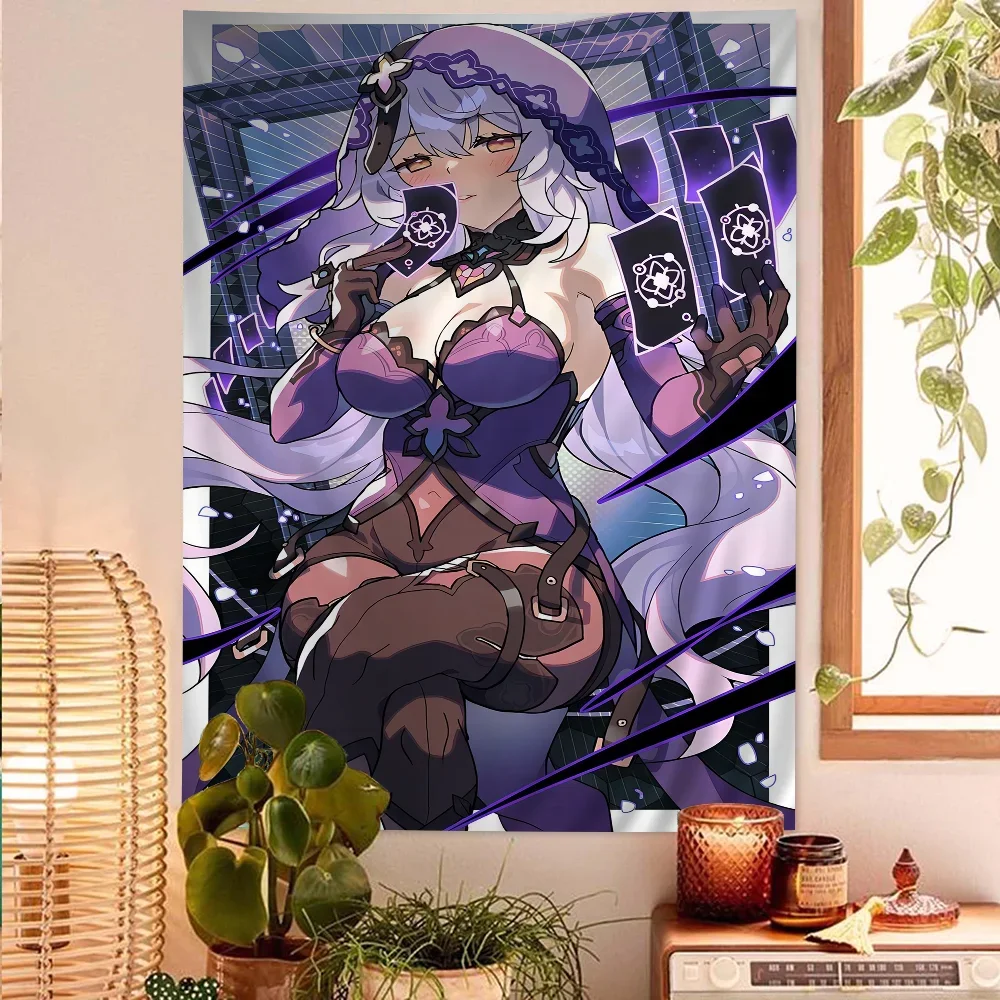 

Honkai Star Rail Black Swan Hanging Bohemian Tapestry Buddha Decoration Witchcraft Bohemian Hippie Cheap Hippie Wall Hanging