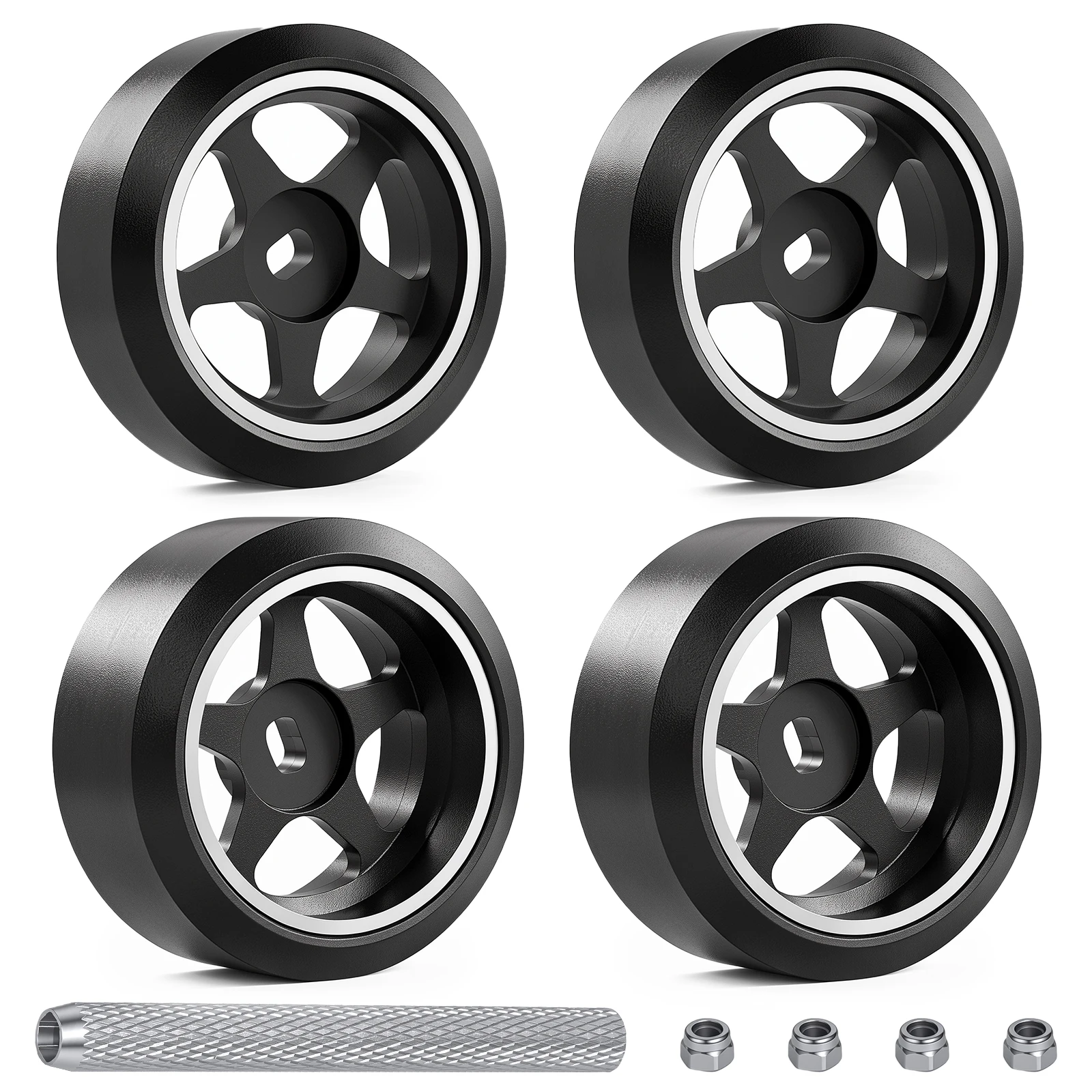 4pcs 2N2W 25mm Aluminum Wheel hub with Drift tires for 1/28 Wltoys K989 TG Racing Mini-Z RC Car Upgrade Wheels