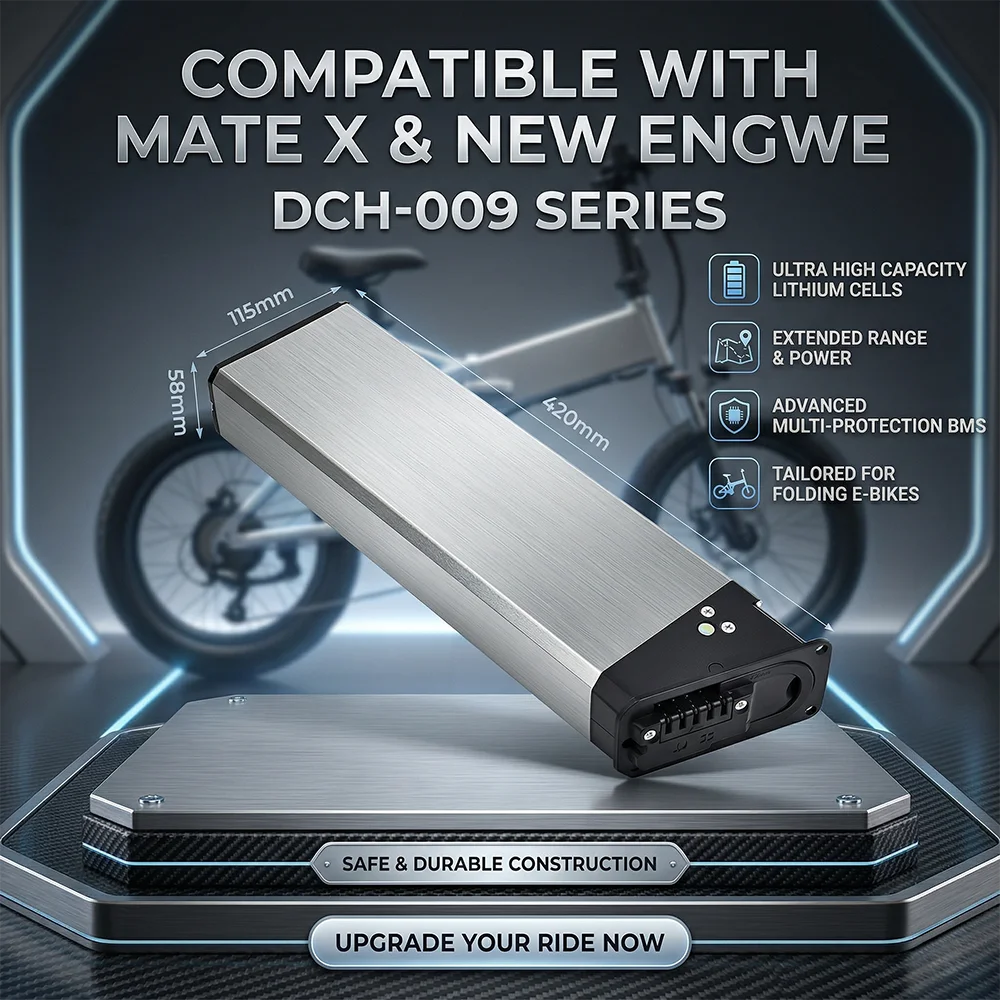 

Аккумулятор 48В 17Ач DCH-009 для электровелосипедов Engwe Engine Pro / EP-2 Pro и MATE X (сменный) + зарядное устройство