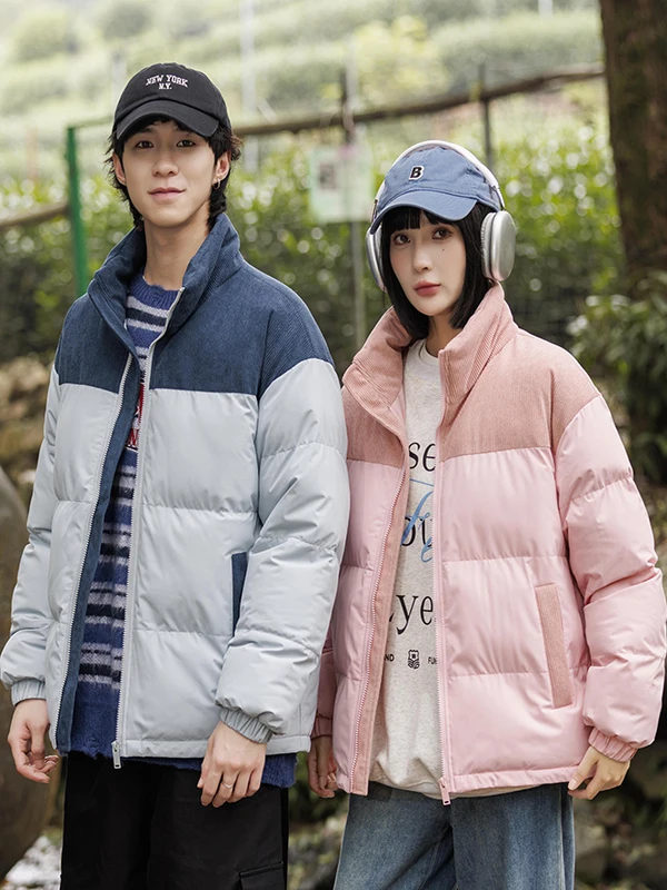 

New Winter Thiened down Cotton Jaet for Students ex Bread Sle Faionable Versatile Warm Outerwear Polyester Fiber