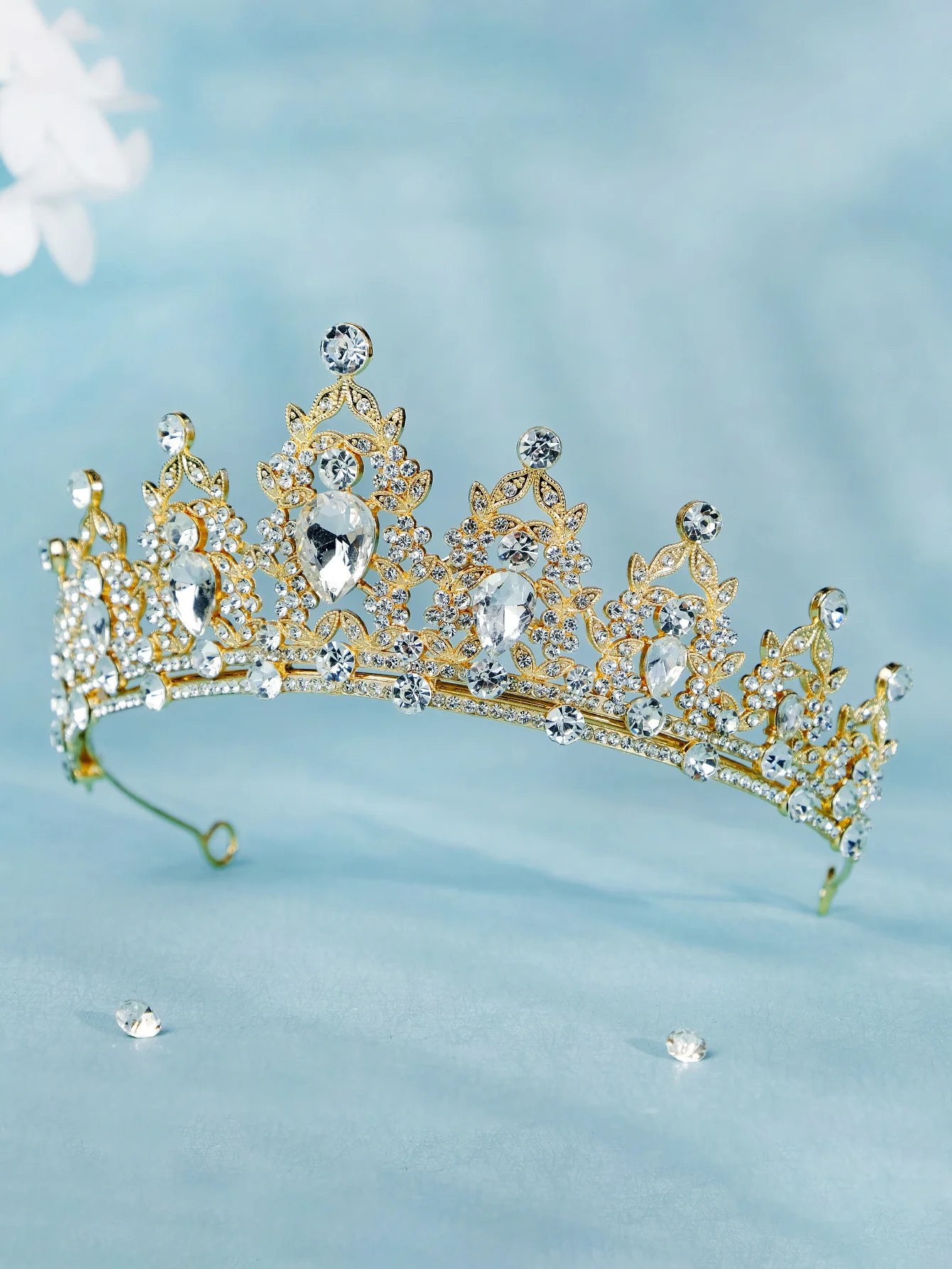 Mode Schwarz Kristall Haar Krone für Frauen Haar Zubehör Prom Gold Farbe Tiaras und Kronen Braut Haar Schmuck Geschenke – Detail 38
