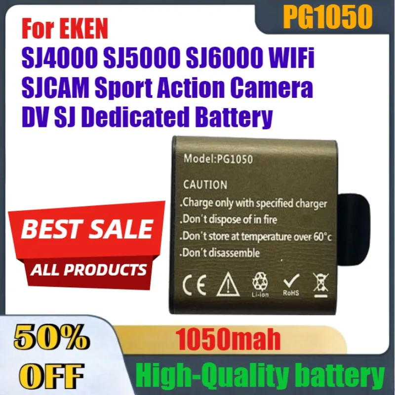 

1050mAh High-Quality Camera Battery PG1050 for EKEN SJ4000 SJ5000 SJ6000 WIFi SJCAM Sport Action Camera DV SJ Compatible Battery