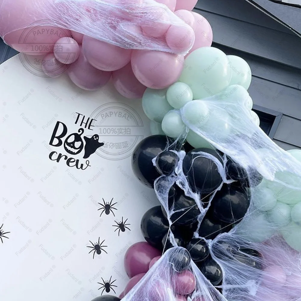 87Pcs Happy Halloween Theme Ball Black Pink Macaroon Latex Balloons Celebrate Ghost Festival New Year Party Decorations Supplies