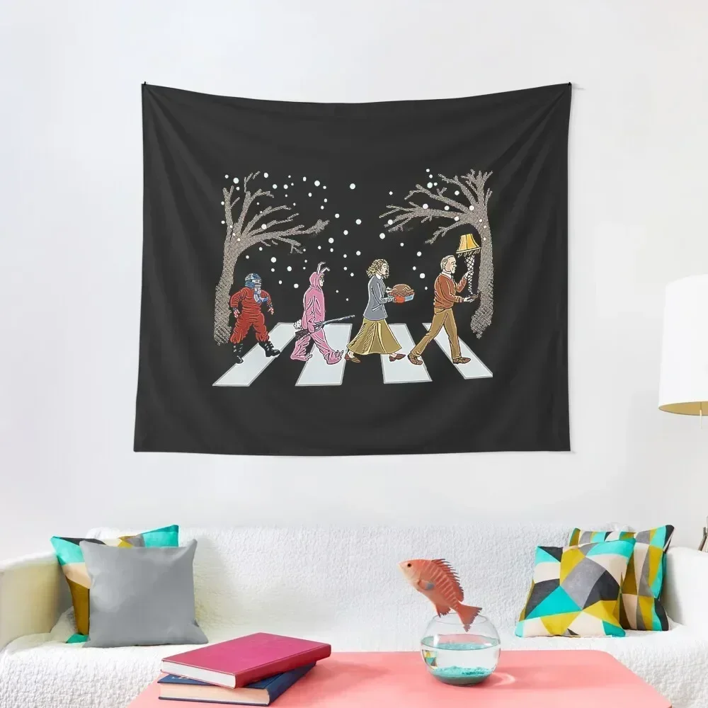 

A Christmas Story Road T-Shirt Tapestry Decor For Bedroom Wall Decoration Items Aesthetics For Room Tapestry