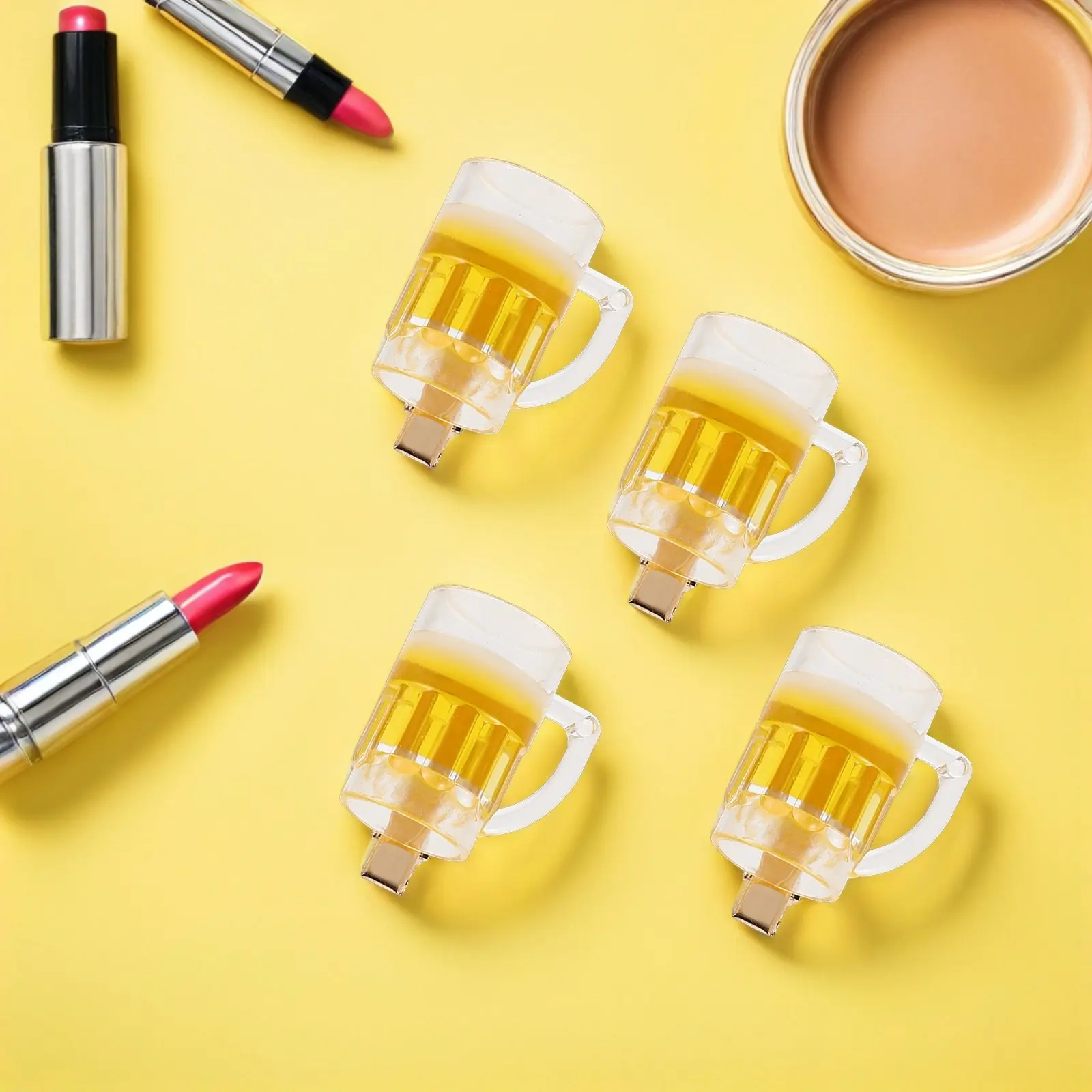 

20Pcs Cute Beer Mug Hair Clips Novelty Alligator Barrettes for Women Party Photo Props Fun Kawaii Hair Accessories