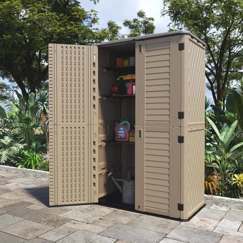 

Horizontal Outdoor Storage Sheds,Large Resin Outdoor Storage Cabinet for Patio Furniture,Grill and Gardening Tools