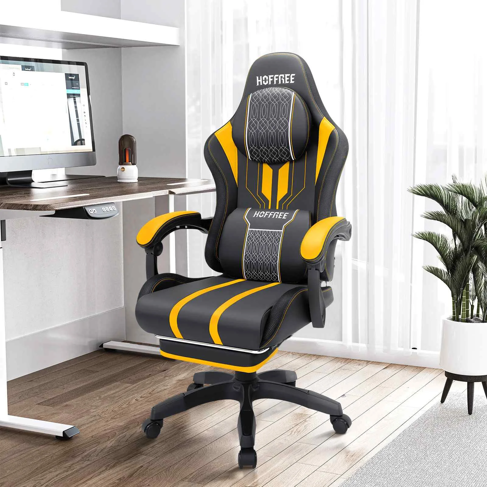 Top-rated Gaming Chair with Increased Size  Single-function Massage  and Adjustable Armrests